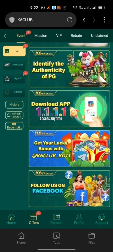 K6 Club Game Banner 1