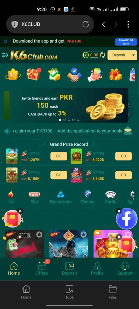 K6 Club Game Jackpot
