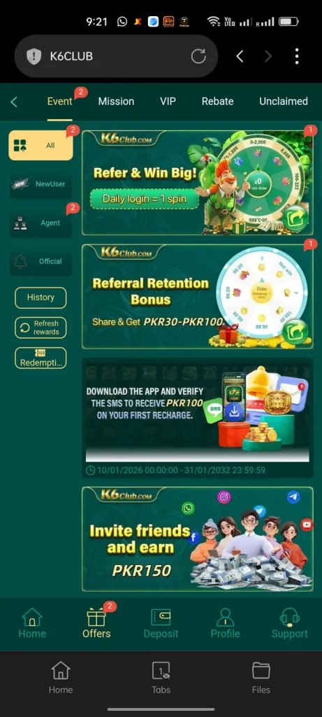 K6 Club Game Lucky Wheel